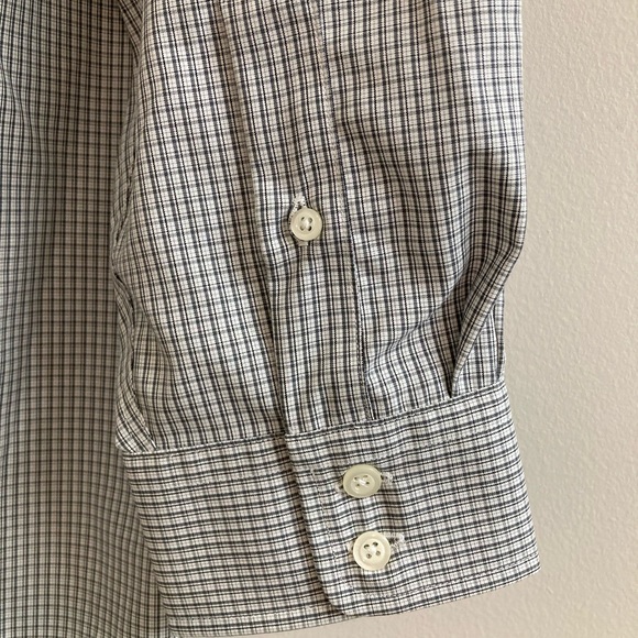 Joseph Abboud 80s 2-Ply Cotton White Gray Plaid Shirt Mens Size 17.5/36 NWT - Picture 6 of 7